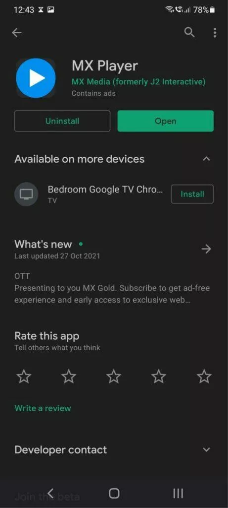 android tv aplikace instalace z mobilu ms player