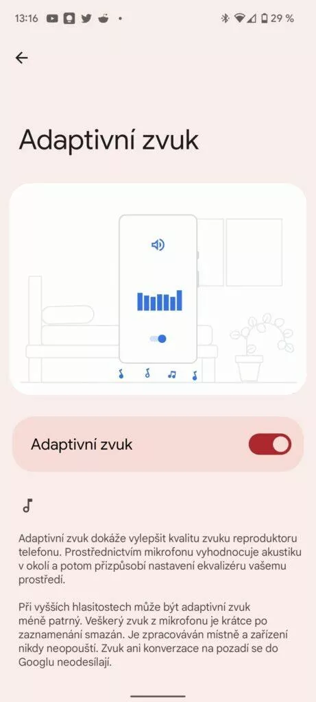 google pixel 6 adaptivní zvuk