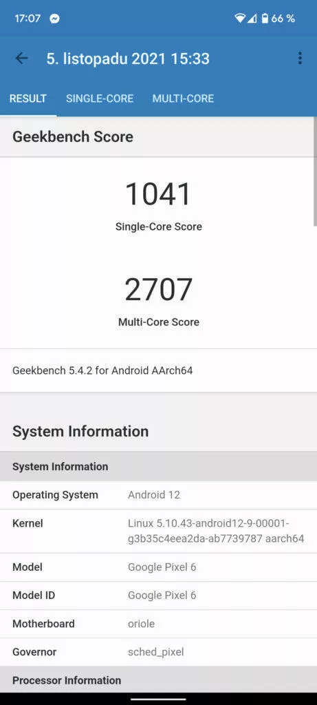 google pixel 6 benchmark