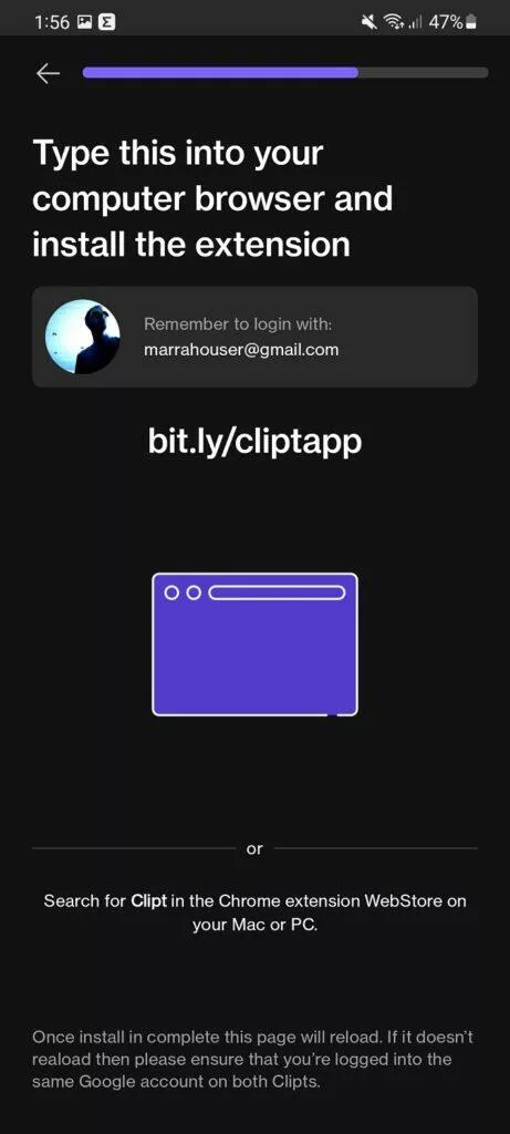 kopírování textu mobil PC aplikace Clipt 6 odkaz
