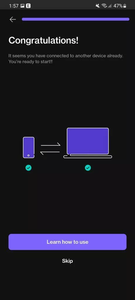 kopírování textu mobil PC aplikace Clipt 7 hotovo