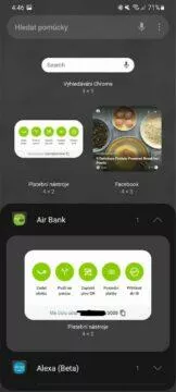 aplikace My Air widget ukázka