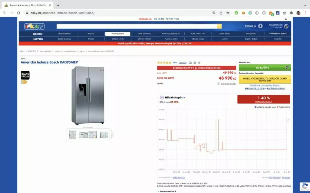 Black Friday ČR SR e-shopy analýza Hlídač shopů Okay