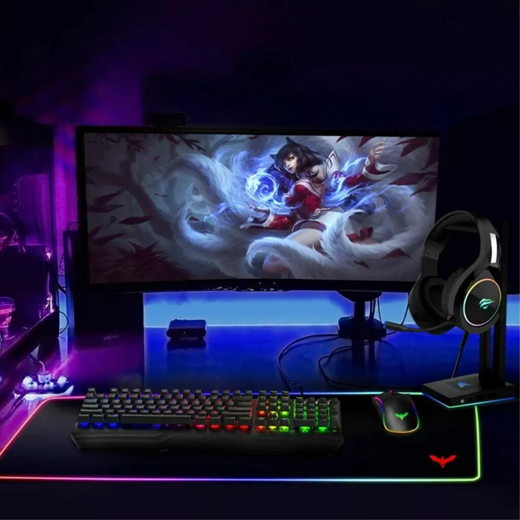 Herní drátová klávesnice a myš HAVIT RGB