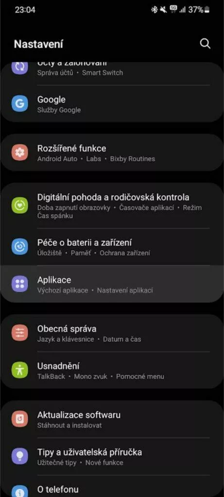 Messenger výchozí aplikace SMS Android nastavení hlavní menu