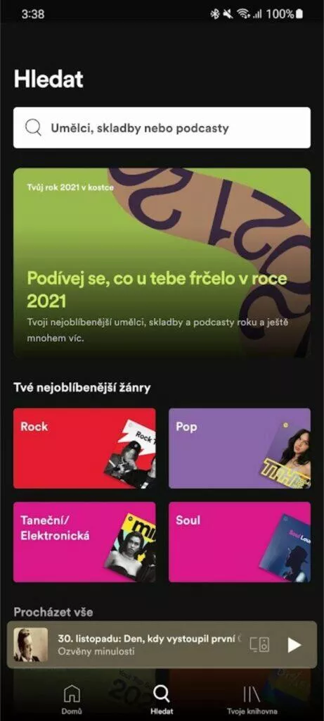 Spotify rok 2021 v kostce Spotify 2021 Wrapped 1 hlavní menu