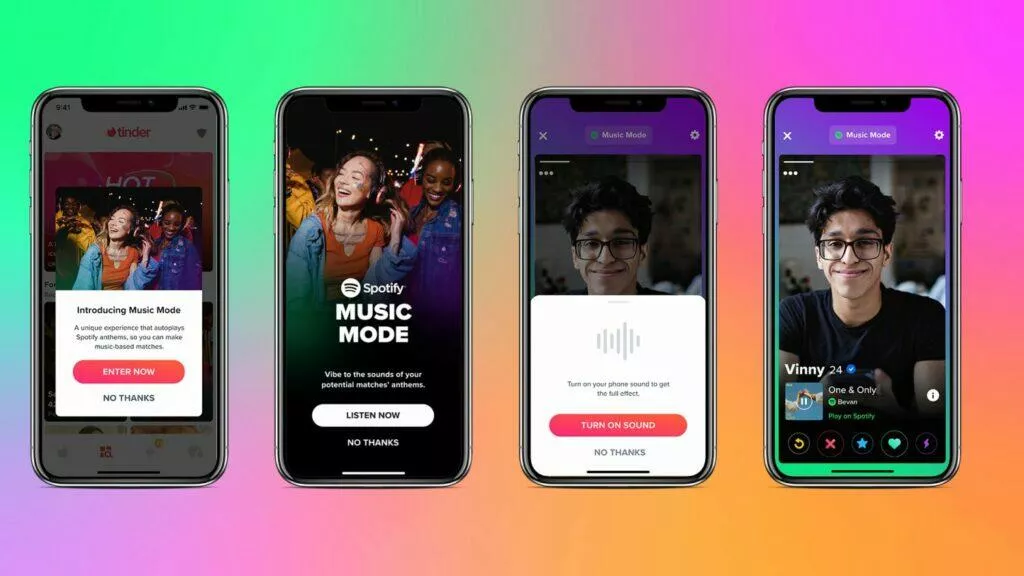 Tinder Spotify Music Mode Anthem hymna hudba ukázka