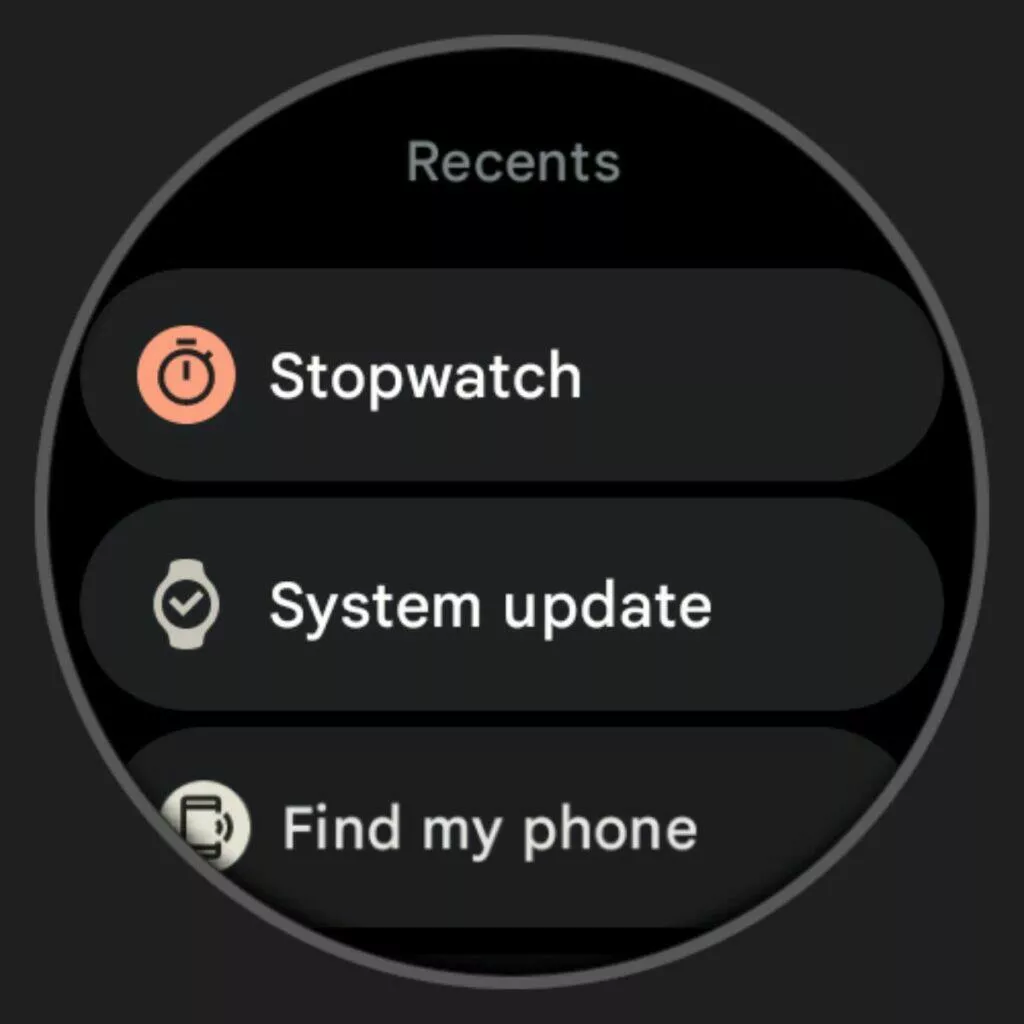 Wear OS 3 čistý systém nedávné