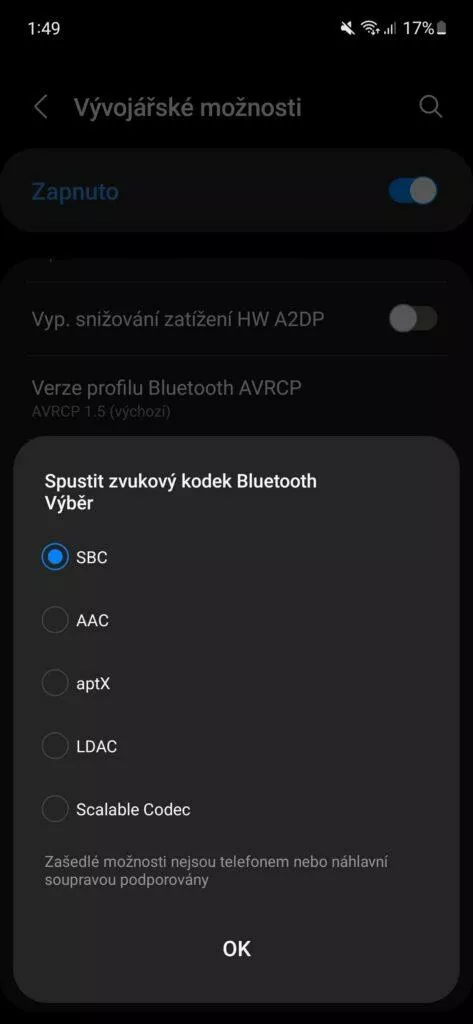 Bluetooth kodeky