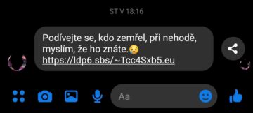 Messenger podvod kyber útok hacker podívejte se kdo zemřel při nehodě myslím že ho znáte