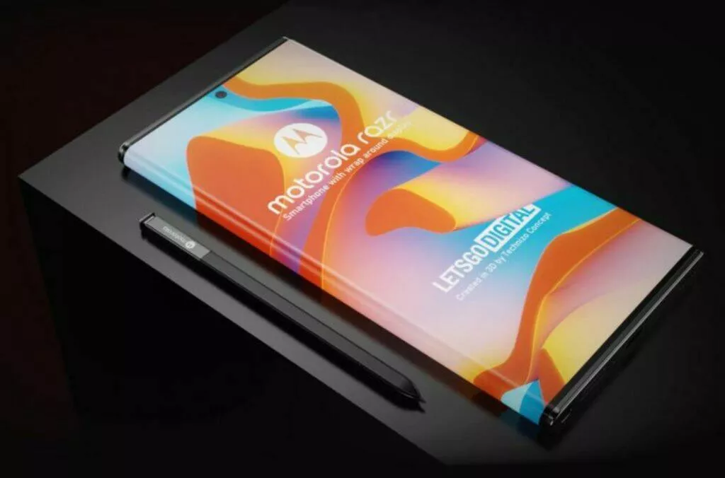 Motorola patent displej kolem mobilu pero