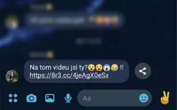 Na tom videu jsi ty Messenger zpráva útok podvod phishing