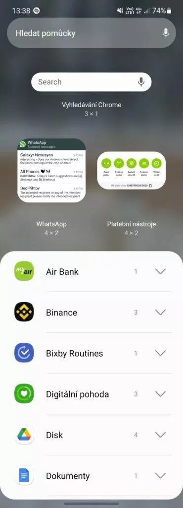 one ui 4 widgety