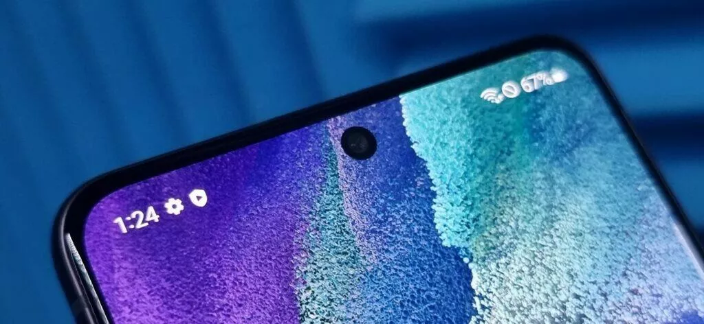testování Samsung Galaxy S21 FE recenze displej průstřel