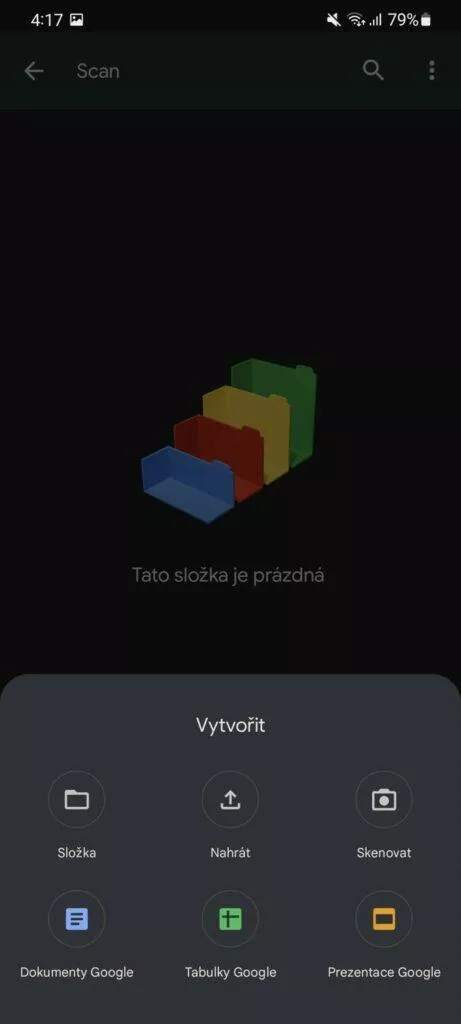 Disk Google 2 skenování