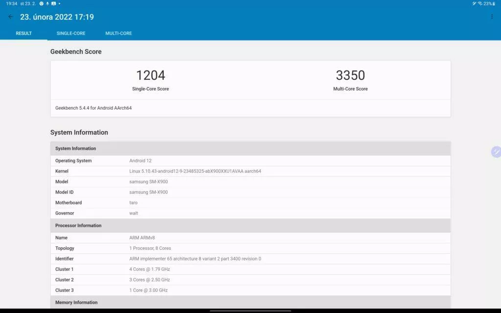 galaxy tab s8 ultra geekbench