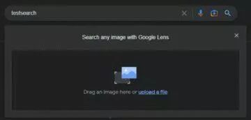 Google Lens desktop vyhledávání dialog