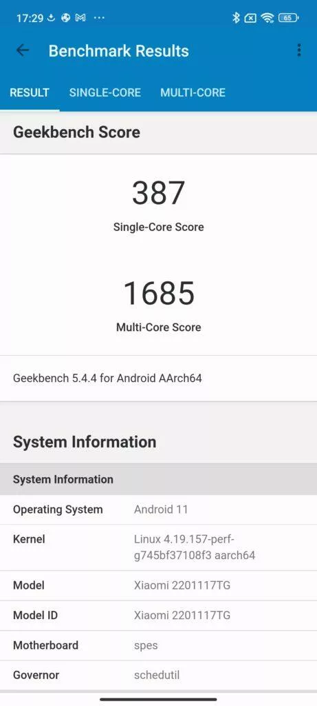 redmi note 11 geekbench