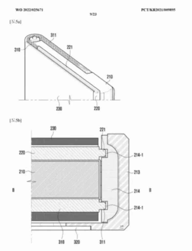 samsung patent vysuvny ohebny mobil s pen vysouvani