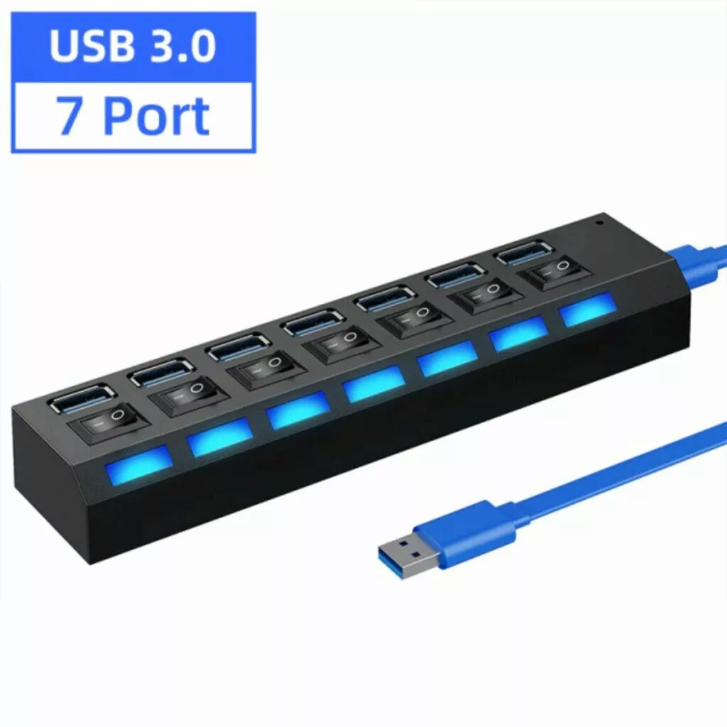 usb 30 hub rozbocovac se sedmi zdirkami
