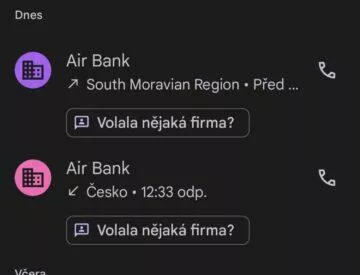 Air Bank telefonický podvod vishing spoofing upozornění ukázka