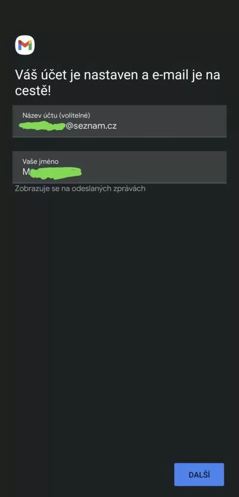 aplikace Gmail Seznam mail propojení 9 potvrzení