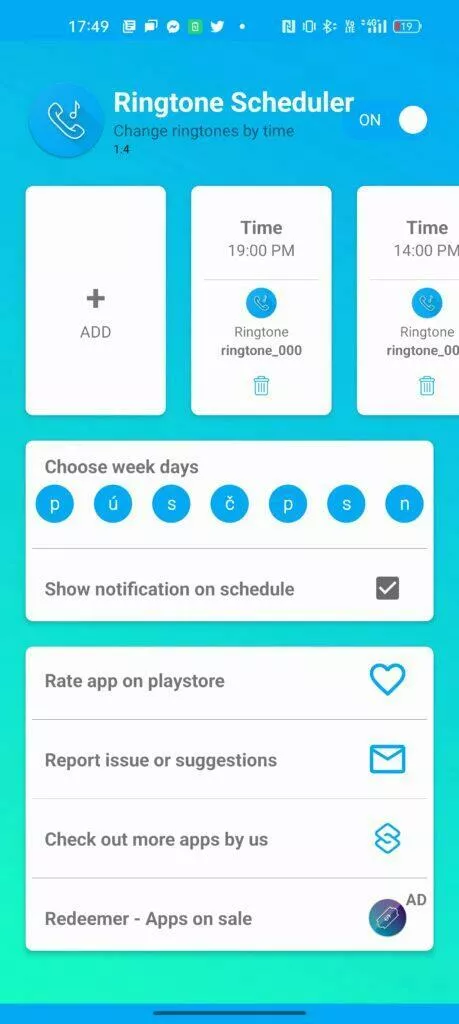 ringtone scheduler