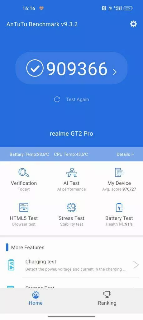 antutu benchmark realme gt 2 pro
