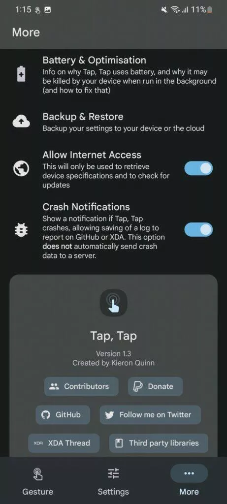 aplikace tap tap ovladani mobilu poklepanim 12 vice