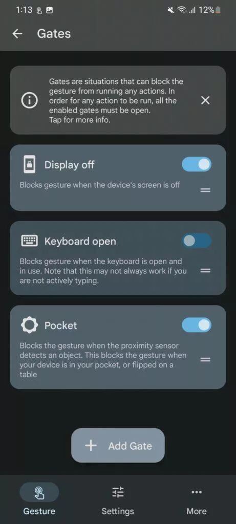 aplikace Tap, Tap ovládání mobilu poklepáním 8 brány