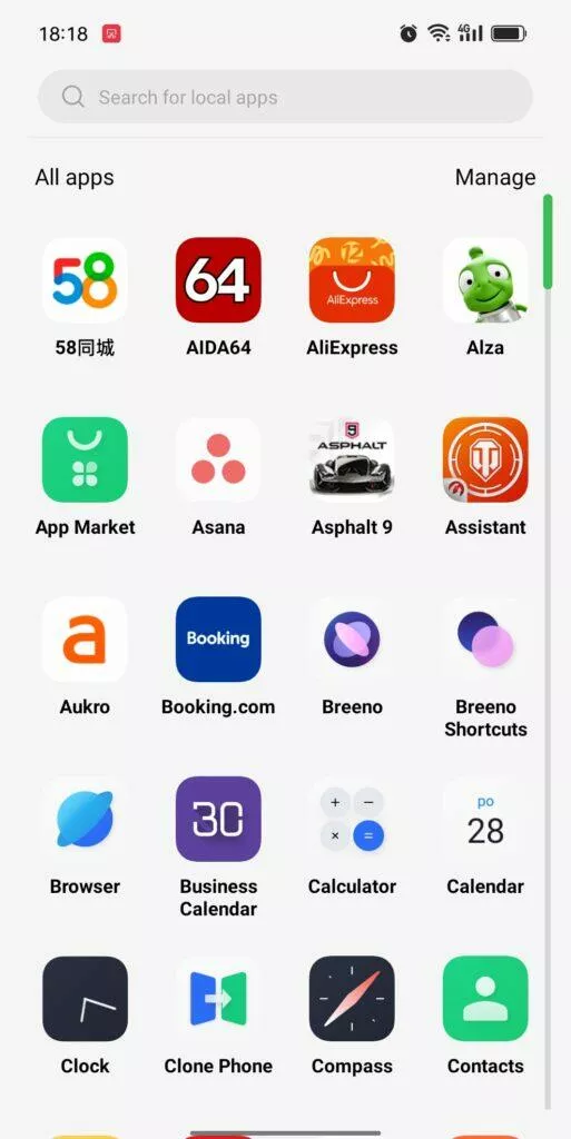ColorOS 12 vnější displej aplikace