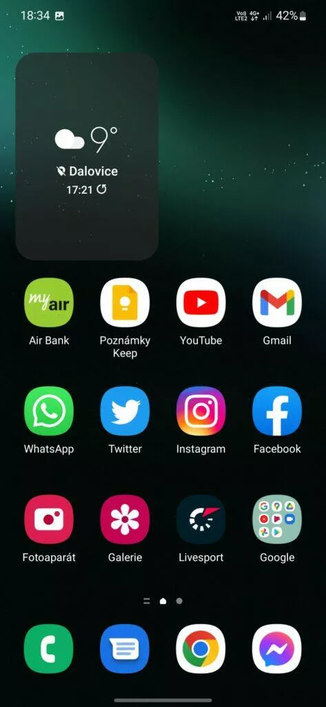galaxy s22 domovská obrazovka