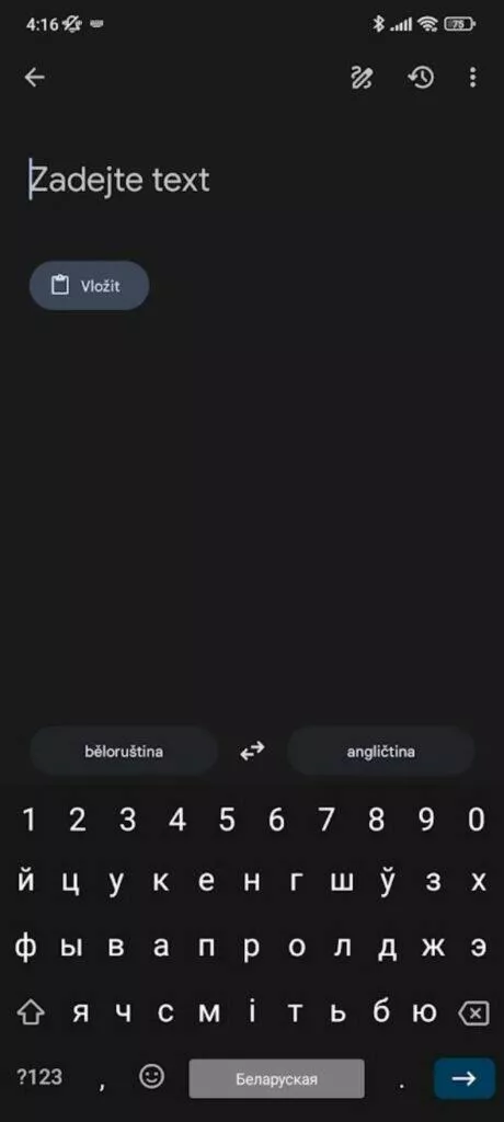 Gboard Překladač Google jazyk klávesnice znaky automaticky přepínání blr