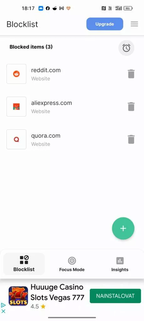 jak blokovat webové stránky android