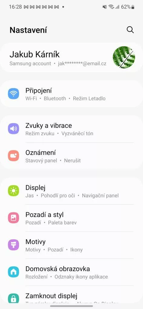samsung galaxy s22 one ui nastavení