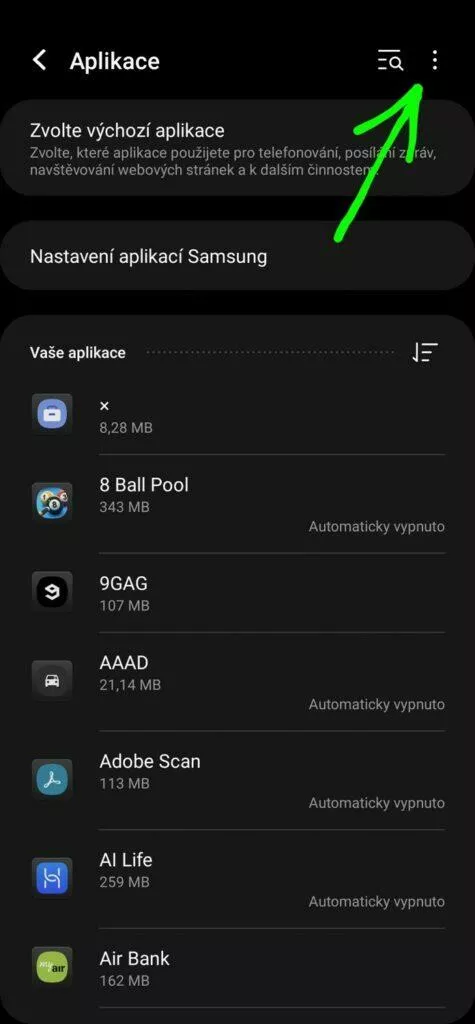 fotky google mazání z galerie povolení 5 menu tři tečky