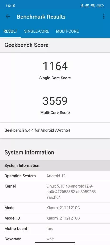 geekbench poco