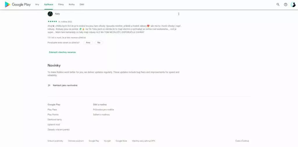 Obchod Google Play web redesign nový vzhled aplikace novinky