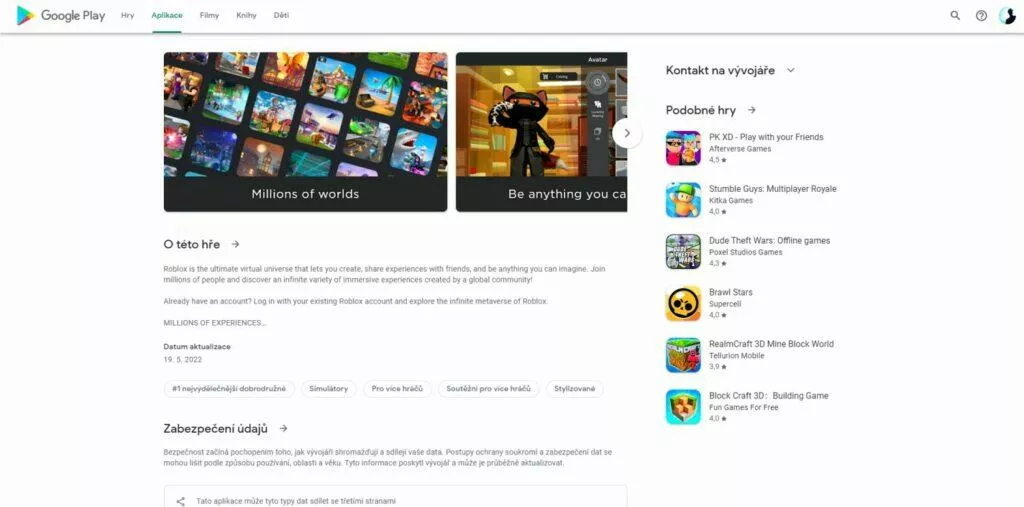 obchod google play web redesign novy vzhled o aplikaci