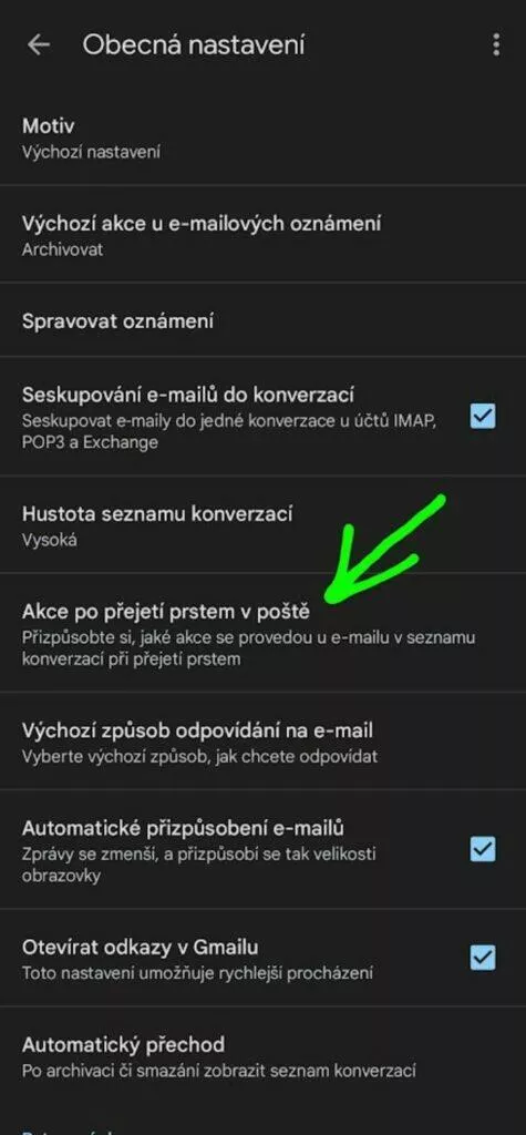 3 tipy aplikace Gmail akce po přejetí prstem 1