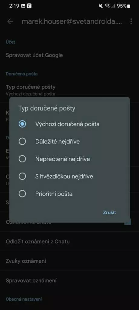 3 tipy aplikace Gmail typ doručené pošty 2