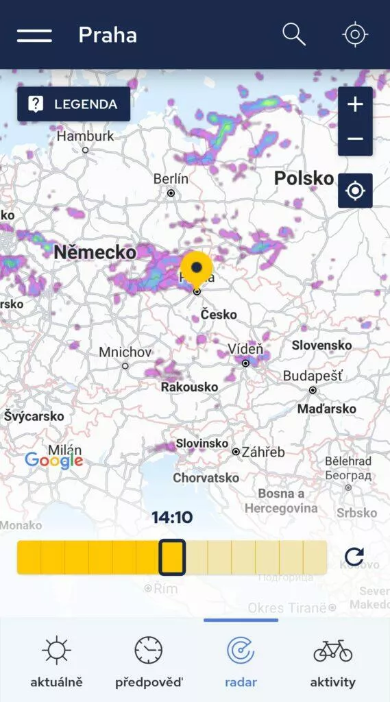 aplikace pocasi a radar meteocentrum 3