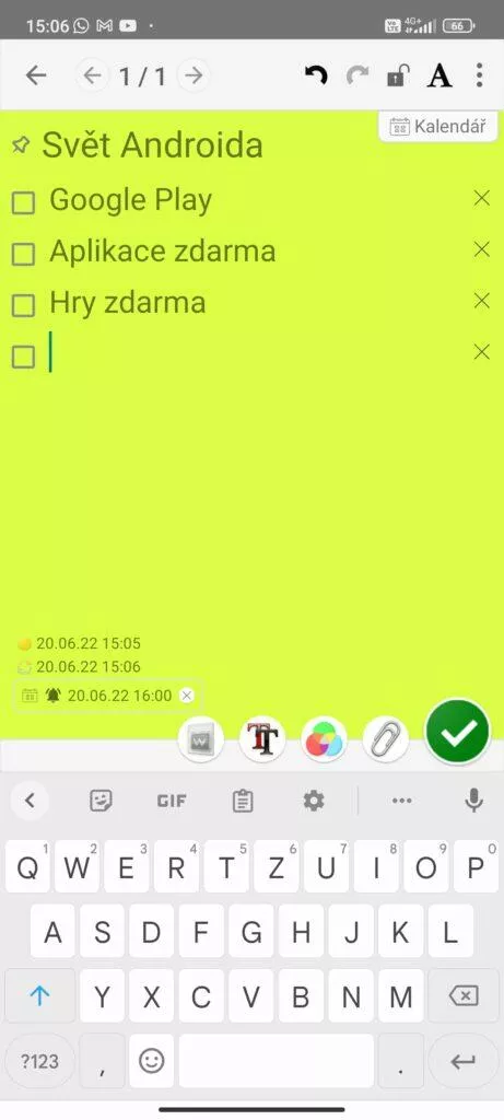 aplikace poznámky android