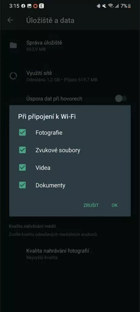 automatické stahování Wi-Fi