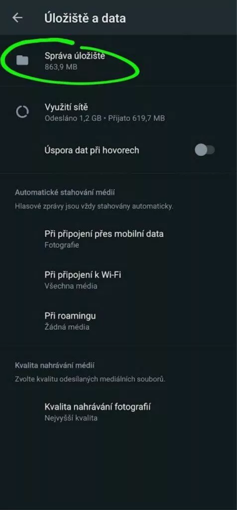 hromadné smazání médií správa úložiště