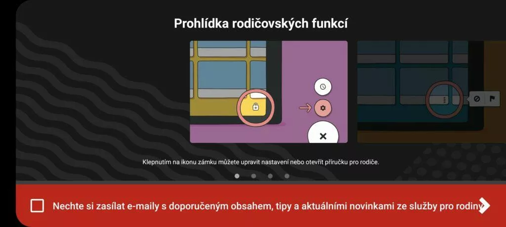 YouTube Kids videa děti návod 3 zámek