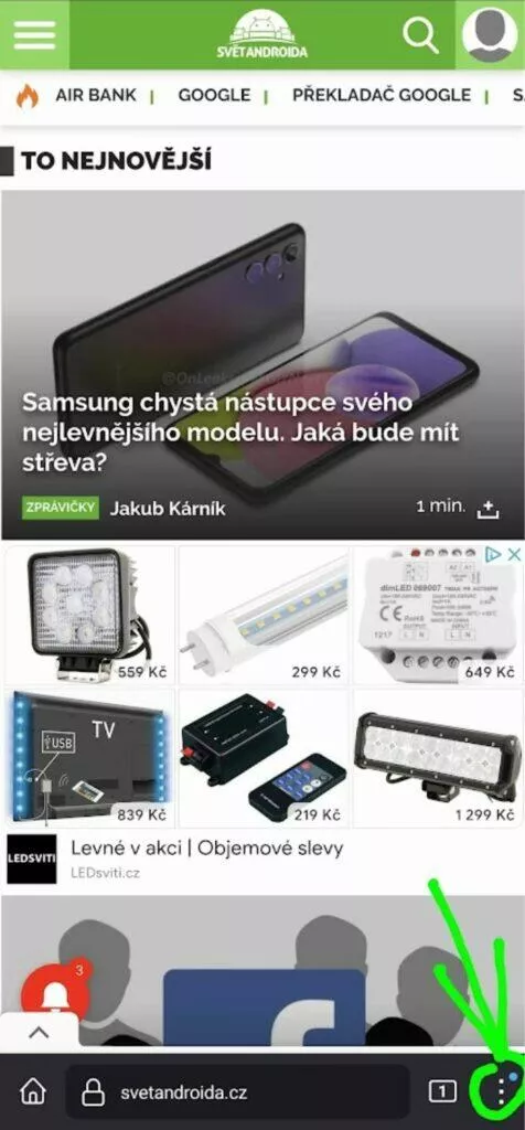 Android mobilní prohlížeč web záložky Mozilla Firefox 1