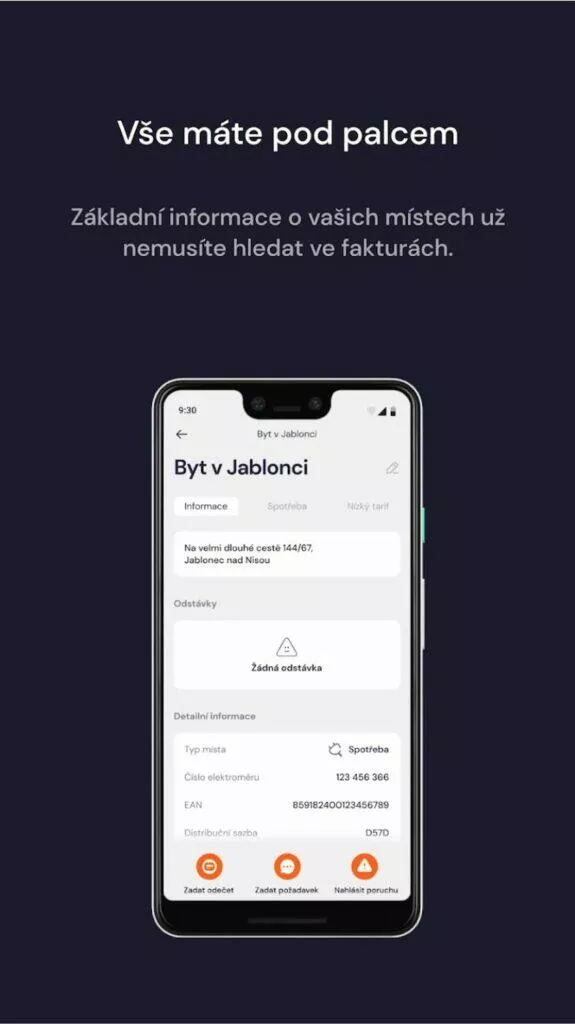 ČEZ mobilní aplikace Proud 1 informace