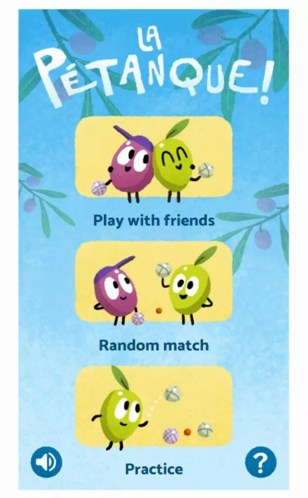 Google Doodle pétanque single multi player