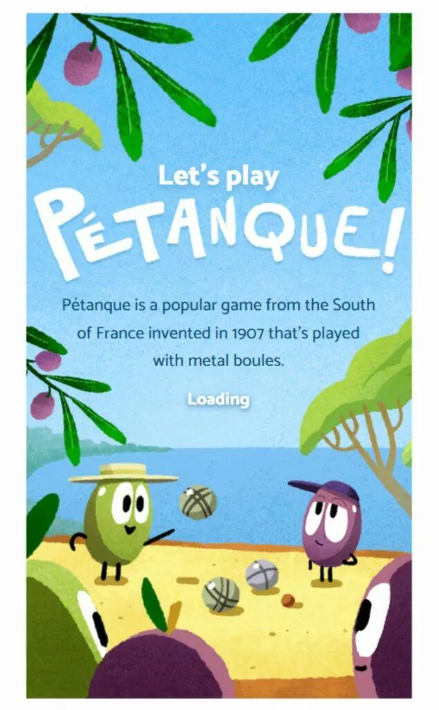 Google Doodle pétanque úvod